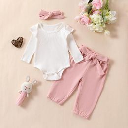 Clothing Sets 4PC Infant Girls Long Sleeve Leisure Pants Set Lady Lovely 4 Pieces Suitable For 0-2 Years Old Babies