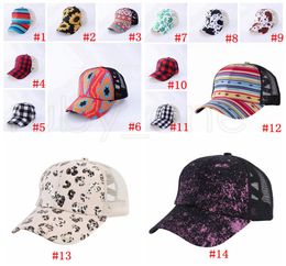 Baseball Cap Grid Ponytail Mesh Criss Cross Hallow Out Baseball Hat High Messy Buns Trucker Ponycaps Party Hats 14styles RRA41961093556