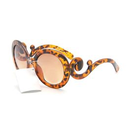 Fashion Retro Art Big Round Frame Sunglasses Top Quality Glasses Woman Summer Shades Colored UV400 With Box Cat Eye Decorative Modern D 257B
