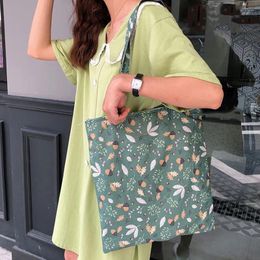 Bag Women's Canvas Tote Bags Korean Students Shoulder Cotton Cloth Shopping Eco Foldable Shopper Female Handbag For Girls