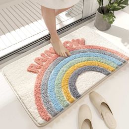 Carpets Nordic minimalist strong absorbent mat bathroom carpet fresh ins floor doorstep toilet entrance door H240517