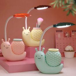 Table Lamps Led Lamp Bedroom Bedside Snail Night Light Kids Desk Study Office Reading Living Room Lighting Rechargeable Festival Gift