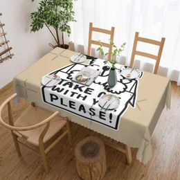 Table Cloth TAKE ME WITH YOU PLEASE Tablecloth 54x72in Wrinkle Resistant Home Decor Festive