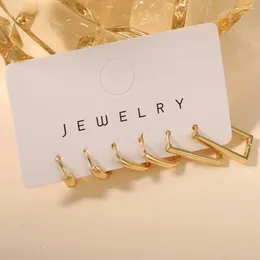 Dangle Earrings Geometric Elegant Huggie Set For Women Polished Electroplated Ear Decoration Jewellery Prom Party