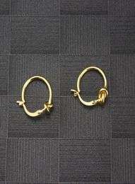 Woman Real Gold Knot Hoop Earrings Stud For Women Valentine039S Day Fine Jewellery On 7067475