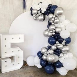 Party Decoration Navy Blue Balloons Kit Black White Silver Balloon Garland Arch Wedding Adult Birthday Baby Shower Year Decor Globos