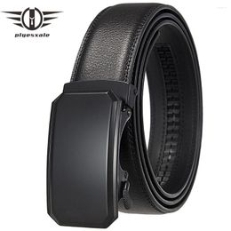 Belts Plyesxale Mens Genuine Leather Ratchet Dress Belt With Automatic Buckle Black Formal For Men Casual Designer B1560