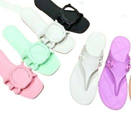 Summer luxury G Flip flops Designer Sandals women Flip flops Rubber thong sandals flats Clip toe Slipper Metal Chain Ladies Casual shoes Pool beach slides