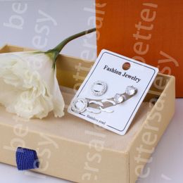 3pair/set Brand C-Letter Designer Stud Earrings High Quality 18K Gold Plated Stainless Steel Earring Crystal Earrings Jewellery Women Wedding Gifts