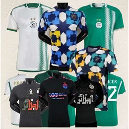 22 2023 2024 Player Fans Algeria Soccer Jerseys home Two stars CHAIBI AOUAR FEGHOULI GOUIRI MAHREZ BELAILI SLIMANI BENNACER BENSEBAINI national training football