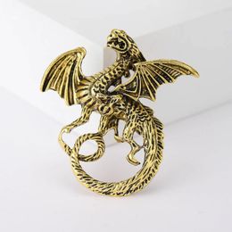 Brooches Fashion Retro Flying Dragon Brooch Men's Western-style Clothes Party Pin Gifts