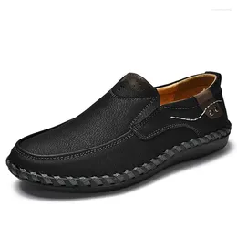 Casual Shoes Loafers For Men Handmade Leather Luxury Men's Soft Outdoor Anti-skid Comfortable Driving Sports
