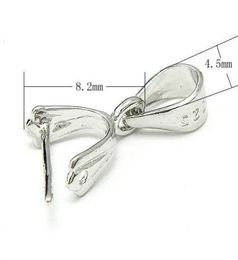 10pcslot 925 Sterling Silver Pinch Clip Bail Clasps Hooks For Pendant DIY Jewellery 07x3x45x82mm WP0749364986