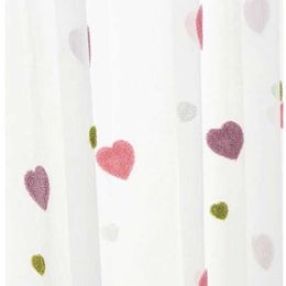 Window Treatments# Cute Towel Embroidered Love Tulle Curtain For Childrens Room Princess Style White Sheer Voile Drapes For Girls Room Baby Room Y240517