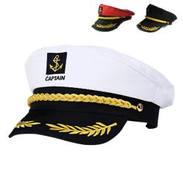 Dorosły granatowy kapelusz jacht kapelusze wojskowe statek żeglarz żeglarz kapitan kostium kapelusz regulowany cap morska admirał morski dla mężczyzn kobiety