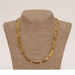 E Whole Classic Figaro Cuban Link Chain Necklace Bracelet Sets 14k Real Solid Gold Filled Copper Fashion Men Women 039 S Je7003260