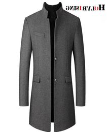 Men039s Wool Blends Winter Men Jacket Highquality Thick Coat Casual Woollen Pea Male Trench Overcoat 1901856819606