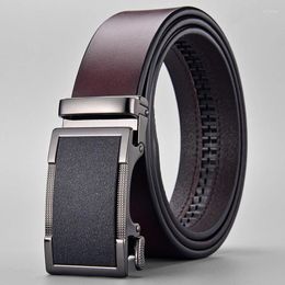 Belts Business For Men Luxury Quality Genuine Leather Belt Male Metal Automatic Buckle Waist Straps Jeans 2024