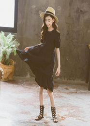 Casual Dresses Original series black cake Girl Dress youth lace collar Lantern Sleeve3377497