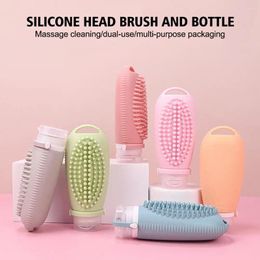 Storage Bottles Portable Silicone Brush Travel Bottle Refillable Empty Squeeze Shampoo Lotion Container Leakproof Tub B3V5