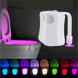 16 Colours PIR Motion Sensor Toilet Seat Night Light Waterproof Backlight For Toilet Bowl LED Luminaria Lamp WC Toilet Light