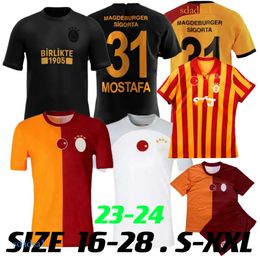 23 Galatasaray Mens Soccer Jerseys Michael Seri Falcao Belhanda Luyindama Mostafa Feghouli Diagne Lemina 2023 2024 Home Away Football Shirt MAN KIDS Size 16-28