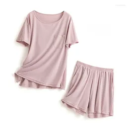 Coppia di abbigliamento da donna Shorts Pama Set per maschile ed estate 2024 Large tascabile homewear con congiunti de Mujer pijama