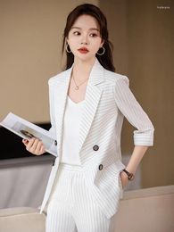 Women's Two Piece Pants High Quality Fabric Formal Women Business Suits Pantsuits Professional Career Blazers Office Ladies Work Wear