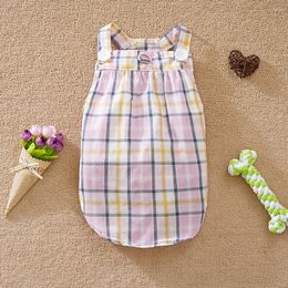 Dog Apparel Cheque Dress Pet Princess Dresses For Small Girl Braces Suspender Skirt Puppy Sundress Doggy Outfit Dogs Cats Rabbits