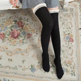 Women Socks Solid Colour Striped Cotton Calf Girls Casual Sport Korea Fashion Stockings Warm Long Knee High 3pair/lot