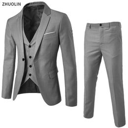 Suits For Men Wedding Blazers 3 Pieces Business 2 Sets Vest Pants Coats Formal Luxury Full Classic Jackets 240514