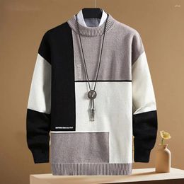 Men's Sweaters Knitwear Trendy Letter Print Spring Sweater Thick Knitting For School