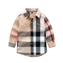 Shirts Boys Plaid Shirt, Kids Long Sleeve Shirts, Spring Autumn Children TurnDown Collar Tops, Cotton Child Shirt Clothing, 27 Years