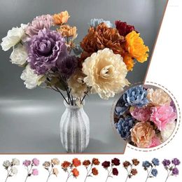 Decorative Flowers Artificial Silk Peony Rose For Home Wedding Wall Flower Decoration Bouquet Floral Arrangements Bundle Fake W7p8