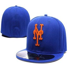 2021 Men039s New York Fitted Hat Classic Blue Top Orange Flat Visor on field All Team Sport Baseball Hats sox Fan039s Hip Ho5734461