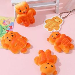 10PCS Decompression Toy Abdominal Muscles Bear Pinching Keychain Muscle Lion Mochi Squishy Fidget Toy Slow Rebound Decompression Toy Stress Release Toy
