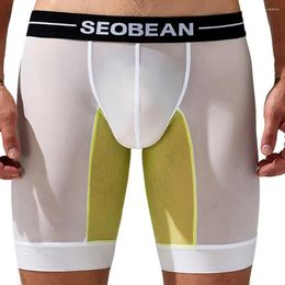 Underpants Men's Boxer Underwear Stretch Long Boxershorts Sexy U Convex Pouch Comfortable Breathable Underwears Trunks Leg Boxers Briefs