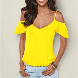 Women's Blouses Sexy Low Cut Off The Shoulder Backless Lace Up Criss Ruffle Sleeve Blouse Shirt Summer Women Beachwear Blusas Tops Oversized