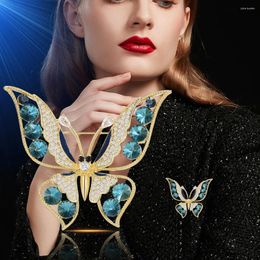 Brooches High Quality Fashion Zircon Inlaid Crystal Brooch Elegant Upscale Corsage Pin Luxury Butterfly Women's Clothing Accessories