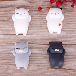 10PCS Decompression Toy Cartoon Animal Mochi Cat Seal Healing Toy Soft Squeeze Abreact Gift Novelty Stress Relief Venting Joking Decompression Funny Toy