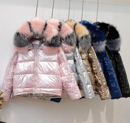 Women Winter Parkas Jacket Coat New Glossy Warm Women Fur Hooded Coat Short Cotton Padded Winter Jacket8485960