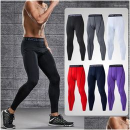 Mens Pants Men Compression Tight Leggings Running Sports Male Gym Fitness Jogging Quick Dry Trousers Workout Training Wear Exercise Dhmqd