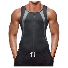 Men039s TShirts Men Tank Neoprene Waist Shaper Corset Zipper Vest Top Weightloss Body For Blouse Tops1075994