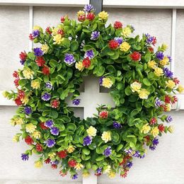Decorative Flowers Spring Summer Wreath Can Be Matched With Wooden Home Signs 9.8 Inch Letter Hanging Wall Decor Without Letters