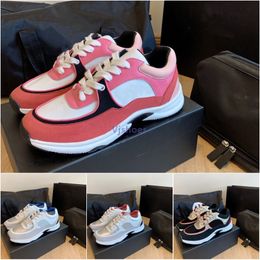 Luxury Designer Shoes Casual Shoes Trainers Sneakers Womens Shoes Calfskin Casual Vintage Suede Reflective Plate Forme Cnel Black White Pink Trainers Size 35-41