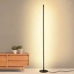 Floor Lamps Minimalist Cylindrical Long Line Lamp Bedroom Study Living Room Office Decoration LED Light Fixtures Remote Control