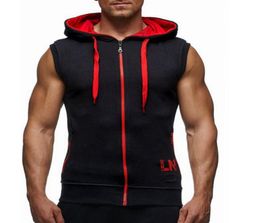 Whole Male Bodybuilding Hoodies Fitness Clothes Hoody Cotton Hoodie Men Sweatshirts Men039s Sleeveless Tank Tops Casual Ve2029258