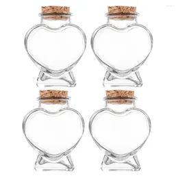 Vases 4 Pcs Candy Bottle DIY Craft Container Glass Sea Decor Miniature Bottles Drift Gift Wishing Adornment