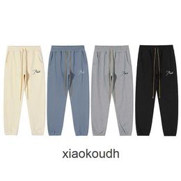 Rhude High end designer trousers for embroidered letter pants and versatile high street drawstring sports casual pants men With 1:1 original labels