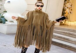 Autumn Winter Womens Jackets Plus Size Overcoat Fashion Clothing Batwing Sleeve Suede Tassel Cloak Fall Jacket For Women SA065S2355467